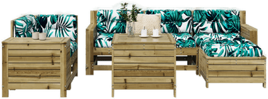 Vidaxl Hagesofasett 7 deler