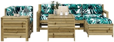 Vidaxl Hagesofasett 7 deler