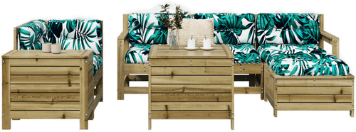 Vidaxl Hagesofasett 7 deler