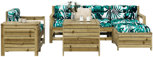 Vidaxl Hagesofasett 7 deler