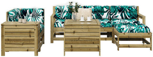 Vidaxl Hagesofasett 7 deler