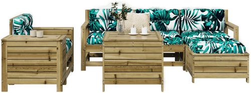 Vidaxl Hagesofasett 7 deler