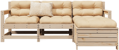 Vidaxl Hagesofasett 4 deler