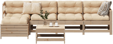 Vidaxl Hagesofasett 6 deler