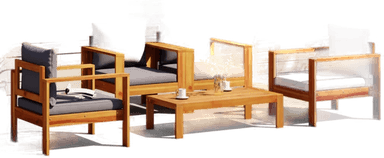 Vidaxl Hagesofasett 5 deler