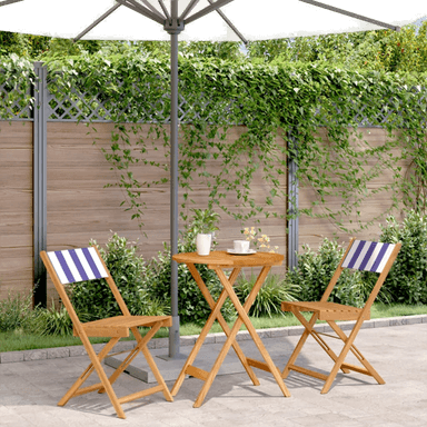 Vidaxl Bistrosett 3 deler blå og hvit