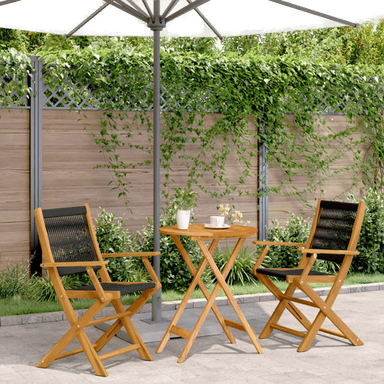 Vidaxl Bistrosett 3 deler svart