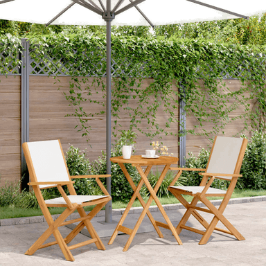 Vidaxl Bistrosett 3 deler kremhvit