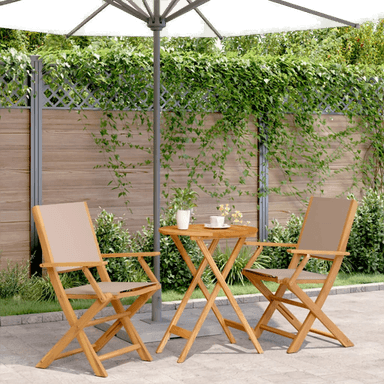 Vidaxl Bistrosett 3 deler gråbrun