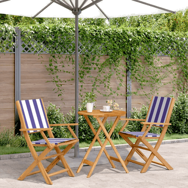 Vidaxl Bistrosett 3 deler blå og hvit