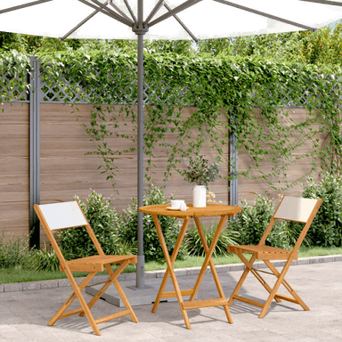 Vidaxl Bistrosett 3 deler kremhvit