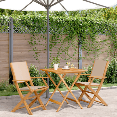 Vidaxl Bistrosett 3 deler beige