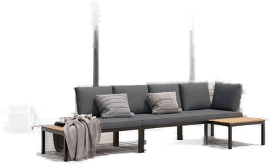 Vidaxl Hagesofasett 3 deler svart