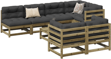 Vidaxl Hagesofasett 8 deler