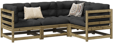 Vidaxl Hagesofasett 4 deler