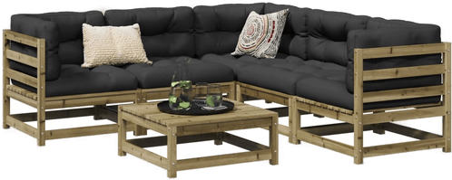 Vidaxl Hagesofasett 6 deler