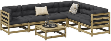 Vidaxl Hagesofasett 7 deler