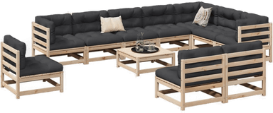 Vidaxl Hagesofasett 11 deler