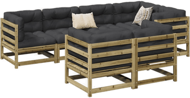 Vidaxl Hagesofasett 7 deler