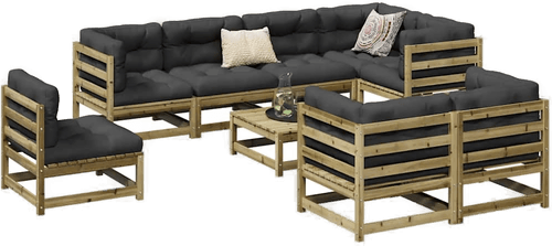 Vidaxl Hagesofasett 9 deler