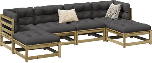 Vidaxl Hagesofasett 6 deler