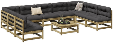 Vidaxl Hagesofasett 10 deler