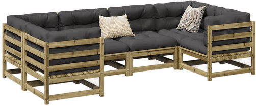 Vidaxl Hagesofasett 6 deler