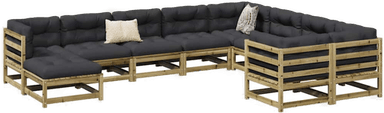 Vidaxl Hagesofasett 10 deler