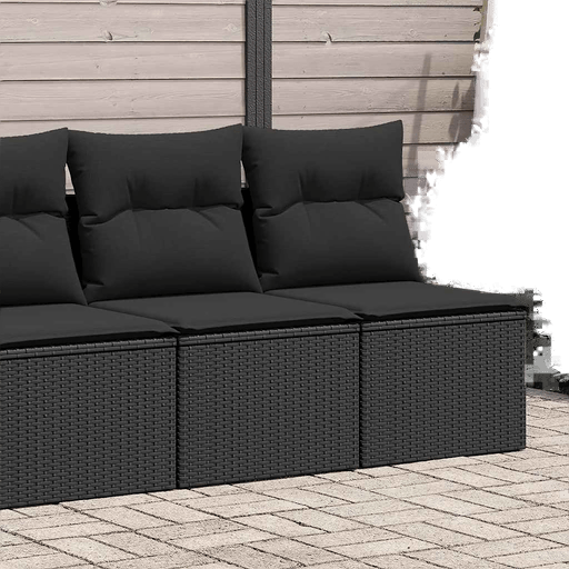 Vidaxl Hagesofa 2 deler svart