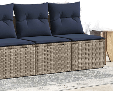 Vidaxl Hagesofa 2 deler grå polyrotting