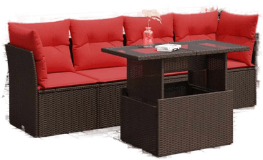 Vidaxl Hagesofa 5 deler brun