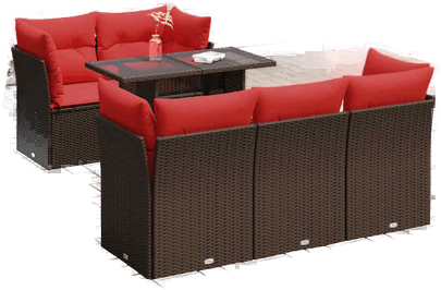 Vidaxl Hagesofa 6 deler brun