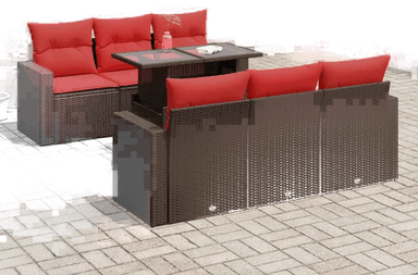 Vidaxl Hagesofa 7 deler brun