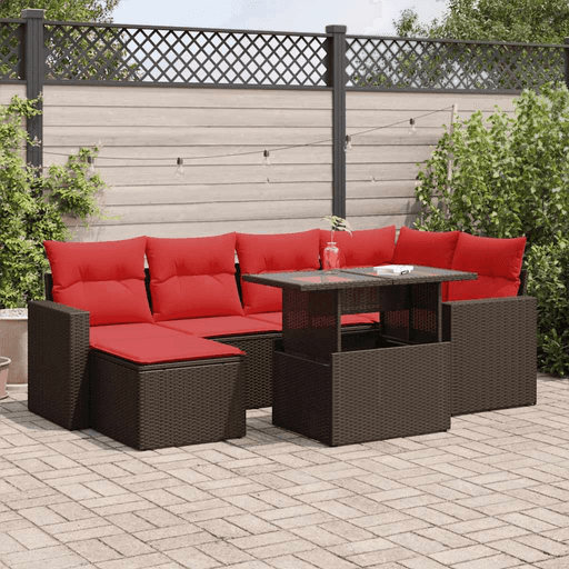 Vidaxl Hagesofa 7 deler brun