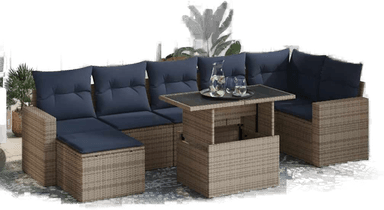 Vidaxl Hagesofa 8 deler grå