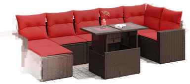 Vidaxl Hagesofa 8 deler brun