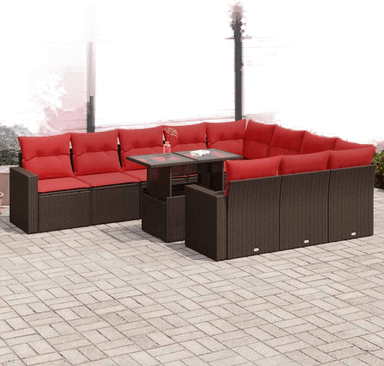 Vidaxl Hagesofa 11 deler brun