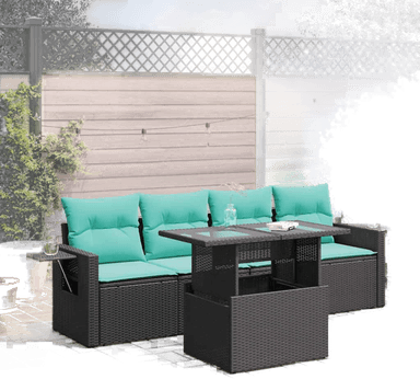 Vidaxl Hagesofa 5 deler svart