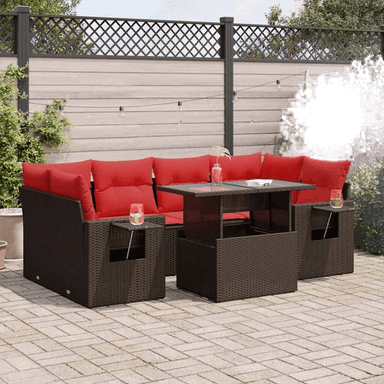 Vidaxl Hagesofa 7 deler brun