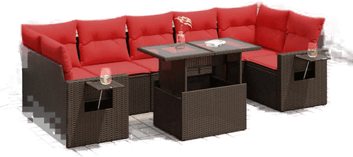 Vidaxl Hagesofa 8 deler brun