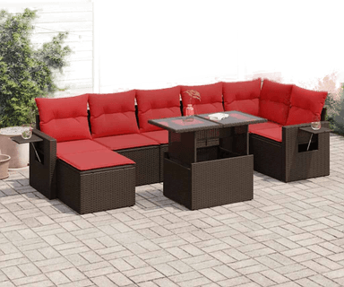 Vidaxl Hagesofa 8 deler brun