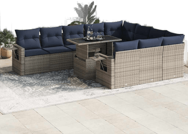 Vidaxl Hagesofa 11 deler grå polyrotting