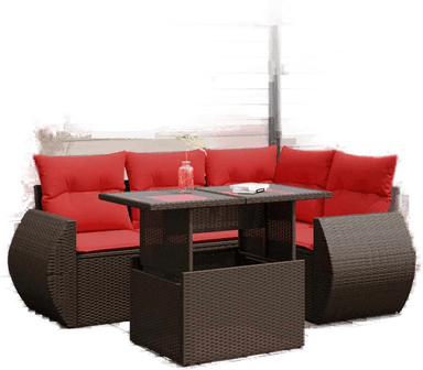 Vidaxl Hagesofa 5 deler brun