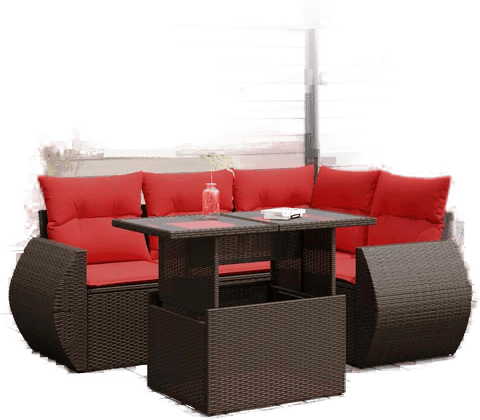 Vidaxl Hagesofa 5 deler brun