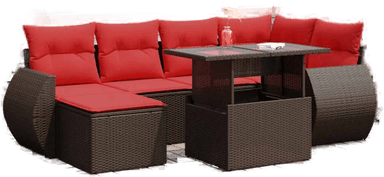 Vidaxl Hagesofa 7 deler brun