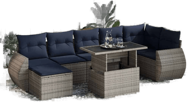 Vidaxl Hagesofa 8 deler grå polyrotting