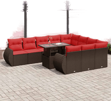 Vidaxl Hagesofa 11 deler brun