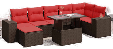 Vidaxl Hagesofa 10 deler brun