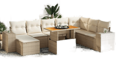 Vidaxl Hagesofa 9 deler beige