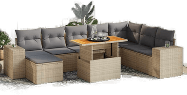 Vidaxl Hagesofa 9 deler beige